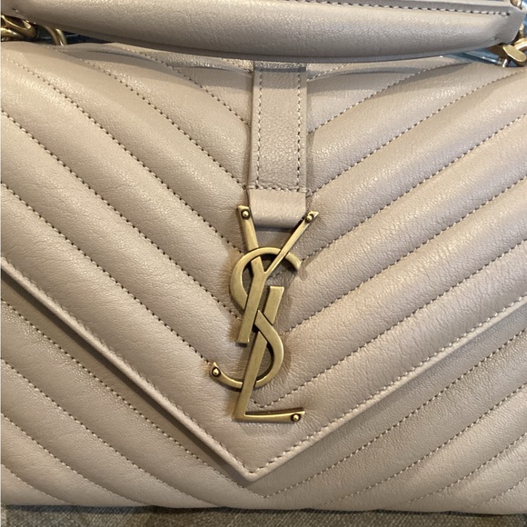 SOLD ***Saint Laurent Medium College Handbag in Dark Beige ** Tags attached! - Picture 2 of 16